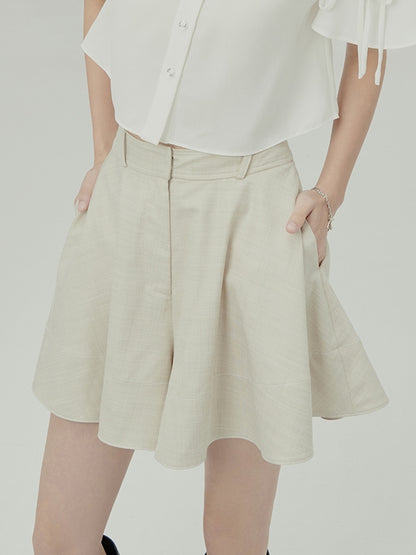 Natural Flare Simple Short Pants