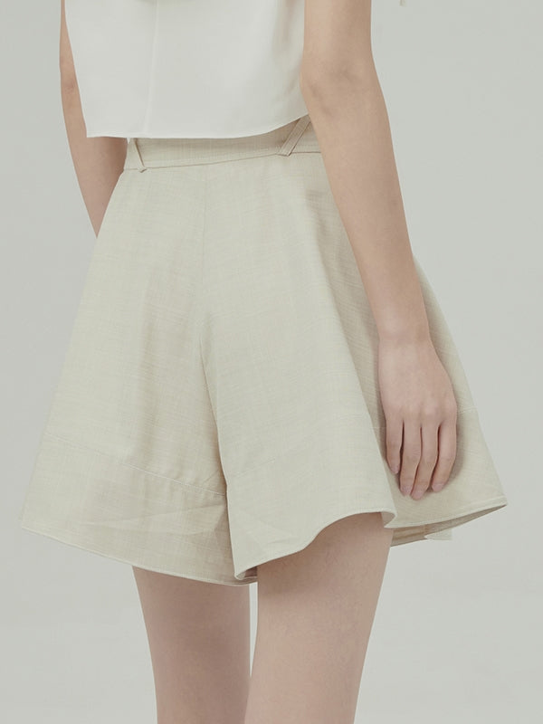 Natural Flare Simple Short Pants