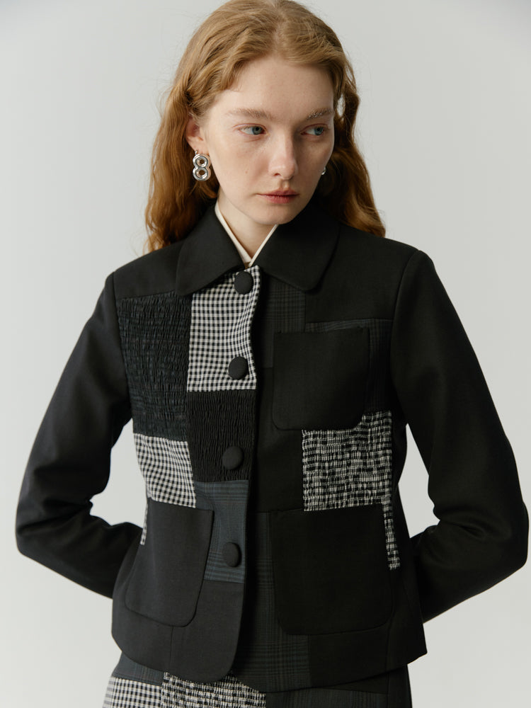 CHECKED NICHI MULTI MODERN JACKET &amp; SKIRT