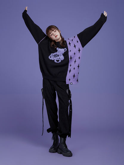 Oversize Bear Star Asymmetry Knit