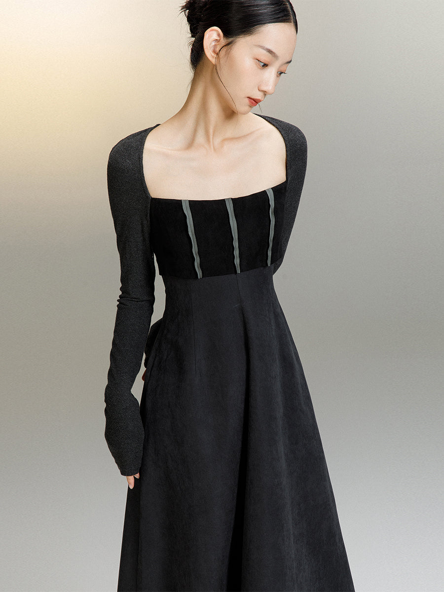 Flare Classy Mature Square-neck One-piece