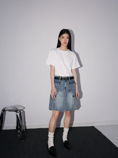 Denim Short Casual Pocket Skirt