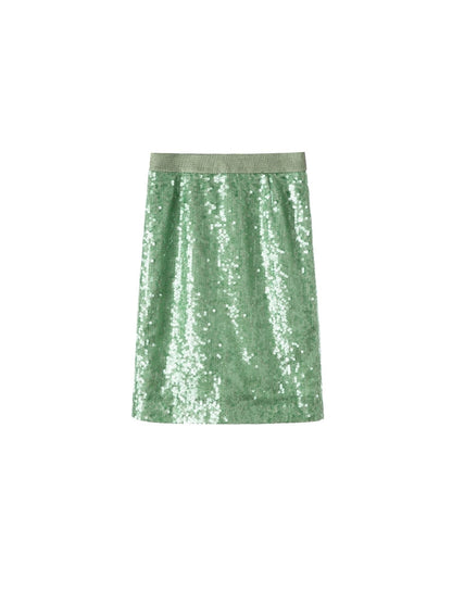 SEQUINED STRAIGHT FIT SKIRT