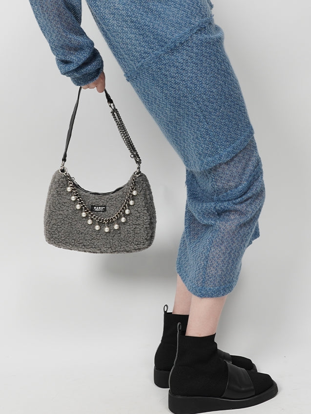 Retro Shoulder Fur PaERL SMALL BAG