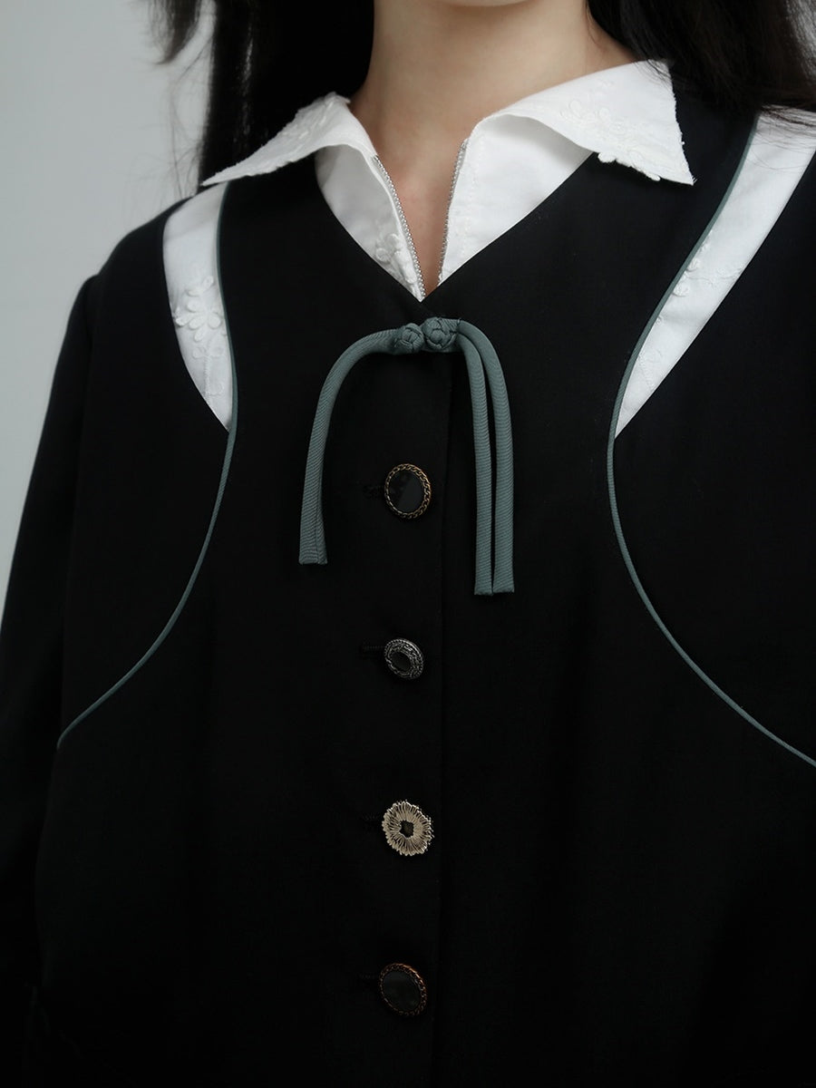 Over-size Niche Ribbon Jacket