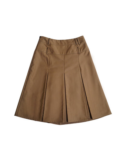 BOX-PLEATS COLLEGE PLAIN SKIRT