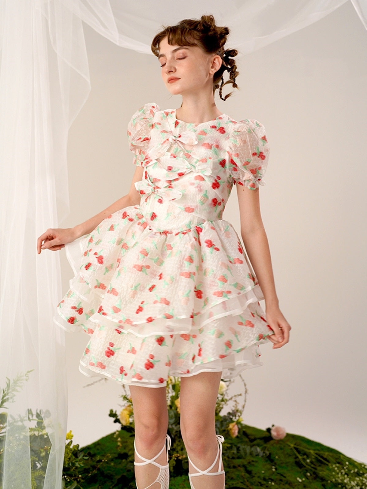 Flower Lace Fairy Tiered One-piece