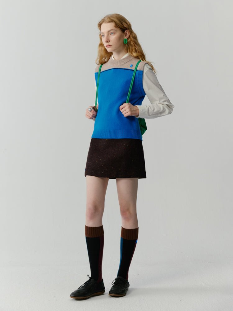 Bi-Color Retro Knit Vest