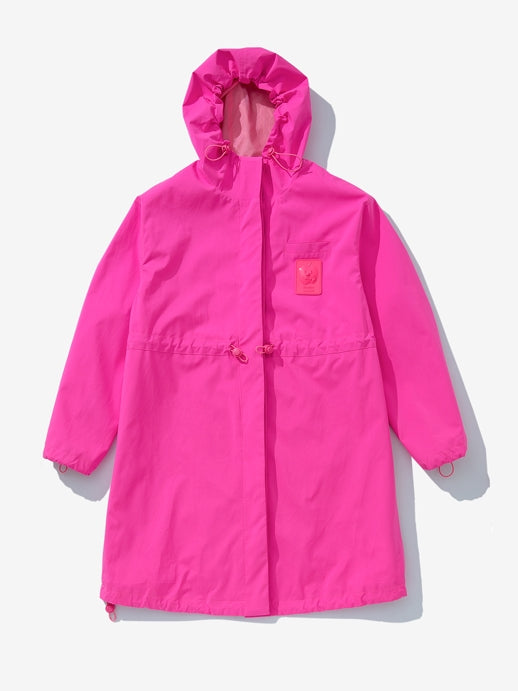 Drawstring Long Vivid Windbreaker