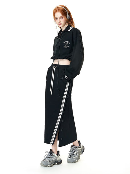 Sporty Casual Relaxed Pullover Skirt