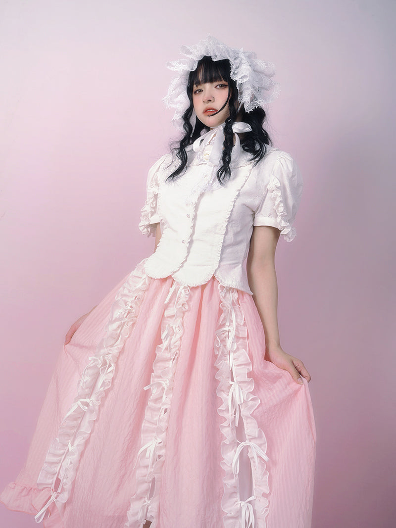 Frill Lolita en dentelle chemisier serré