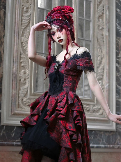 Gothic Cosplay Lace Princess Frill Dress