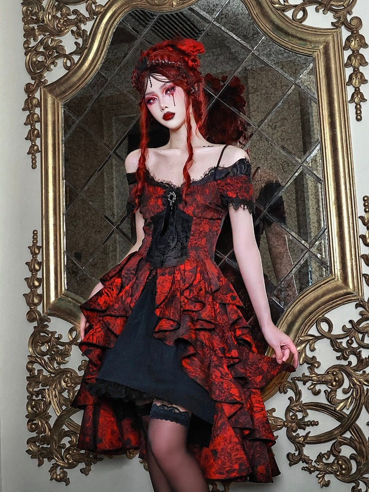 Robe de volant de la princesse en dentelle Gothic Cosplay