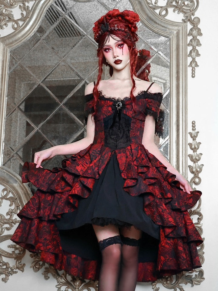 Robe de volant de la princesse en dentelle Gothic Cosplay