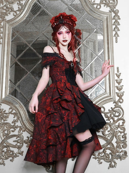 Robe de volant de la princesse en dentelle Gothic Cosplay