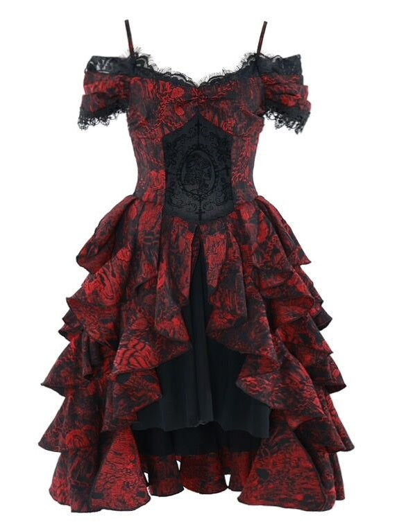 Robe de volant de la princesse en dentelle Gothic Cosplay