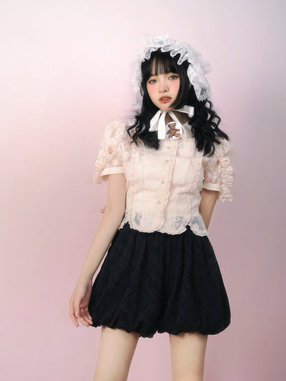 Frill Lolita Lace Tight Blouse