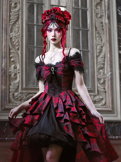 Gothic Cosplay Lace Princess Frill Dress