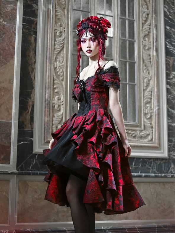 Robe de volant de la princesse en dentelle Gothic Cosplay