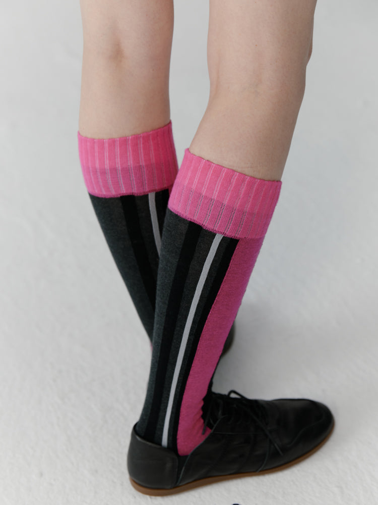 8 Colorful Line High-Socks