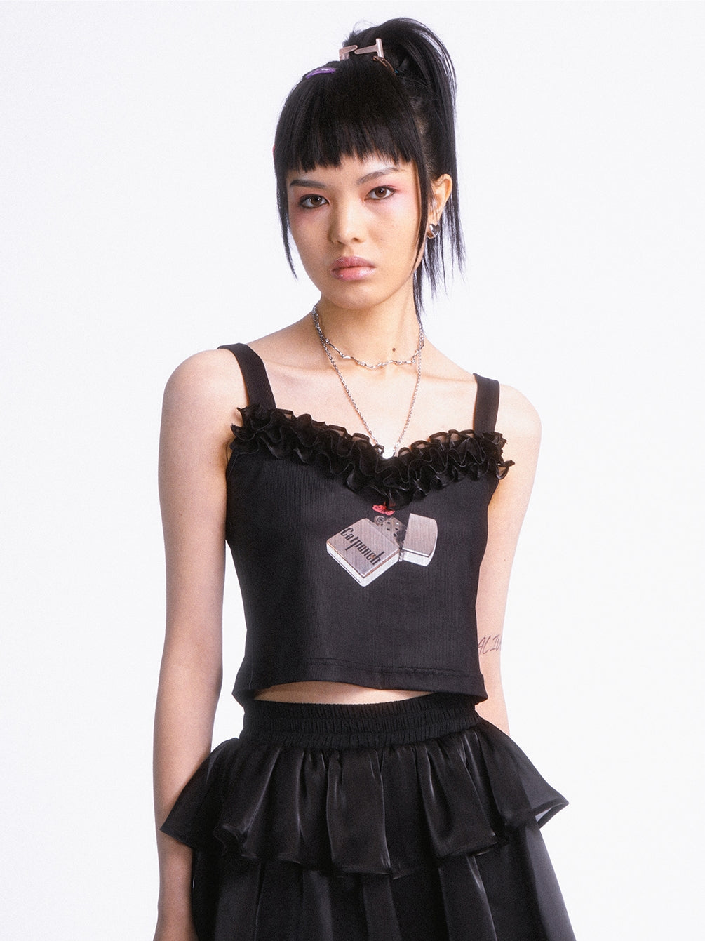 amisole Ribbon Frill Bustier - Cat Punch – ARCANA ARCHIVE