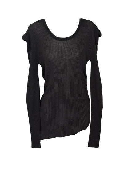 Loose Asymmetry Classy Mature Power-shoulder Knit