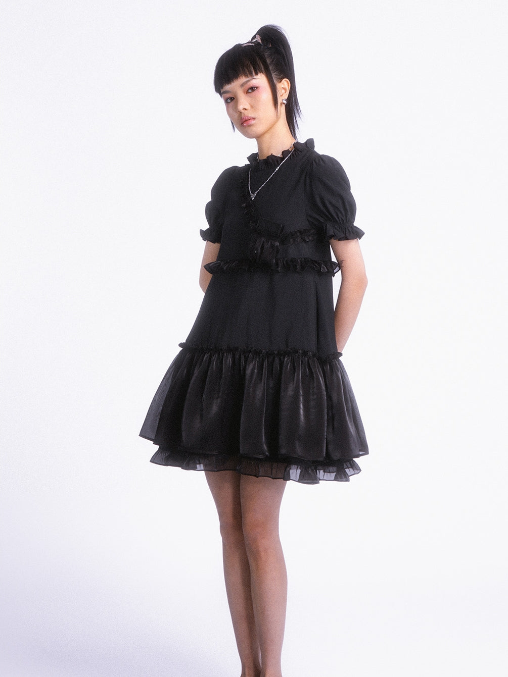 Tulle Frill Tiered One-piece