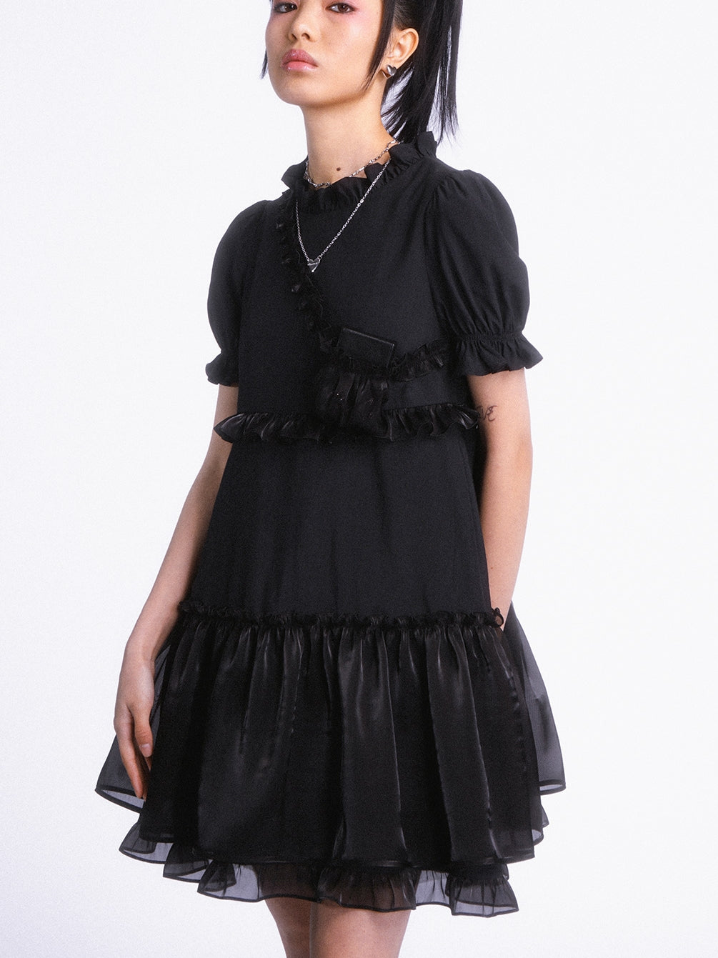 Tulle Frill Tiered One-piece