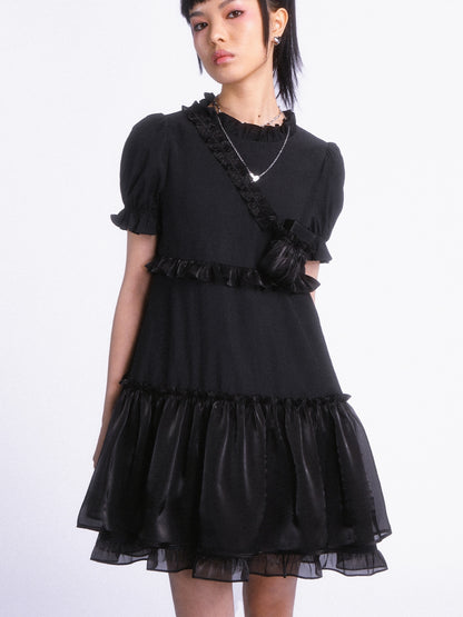 Tulle Frill Tiered One-piece