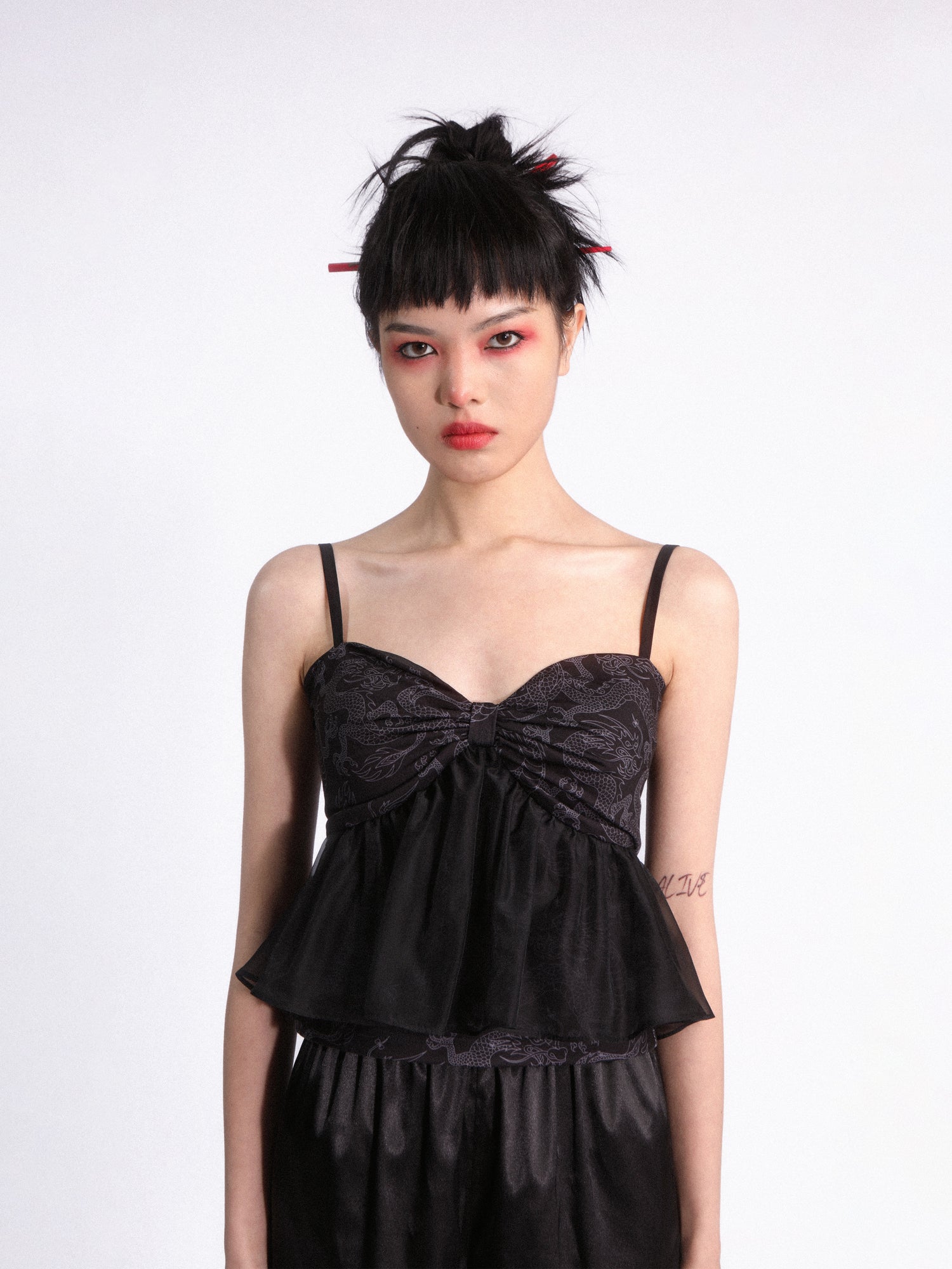 Stickerei Chiffon Flare Camisole