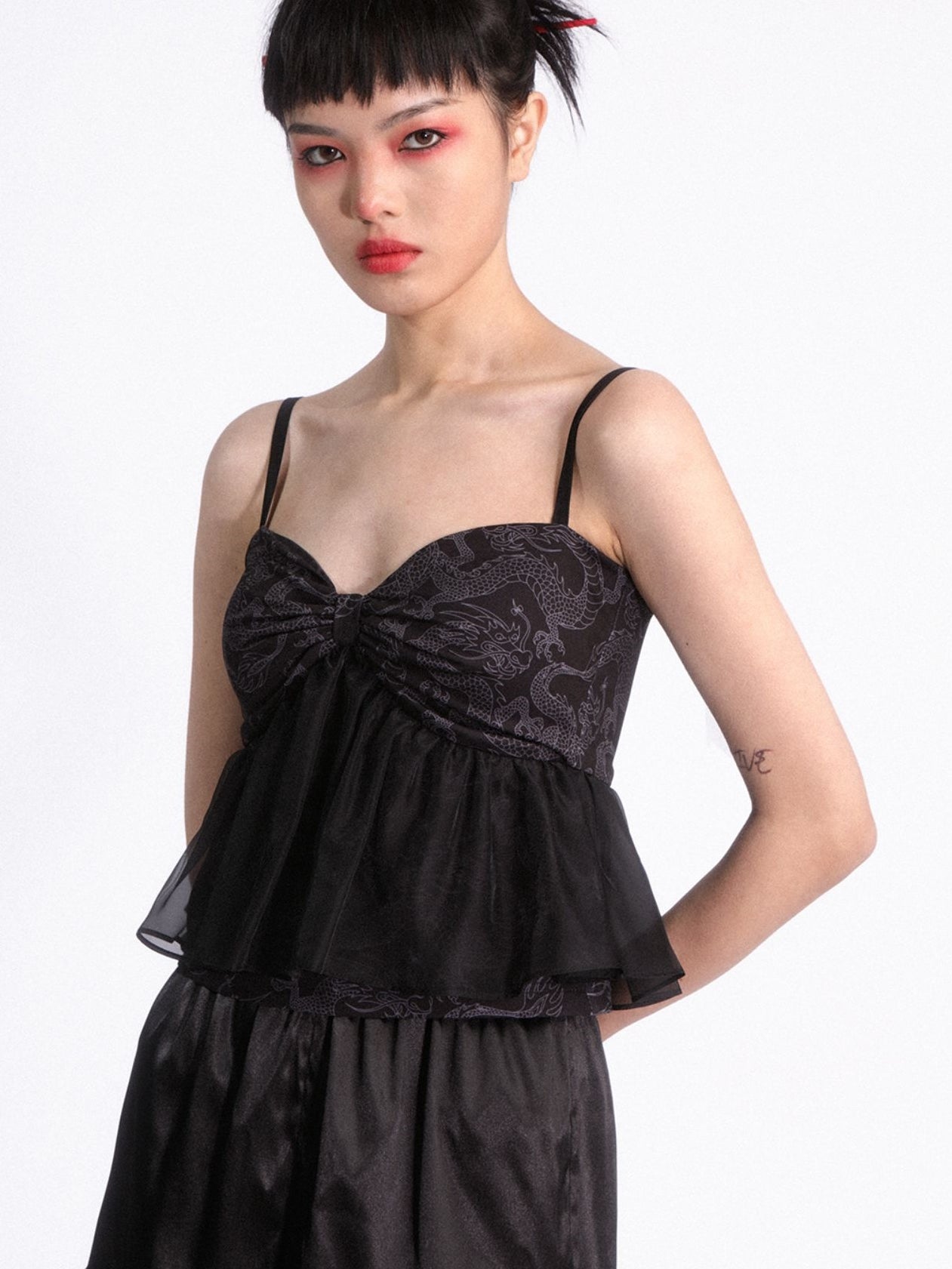 Stickerei Chiffon Flare Camisole