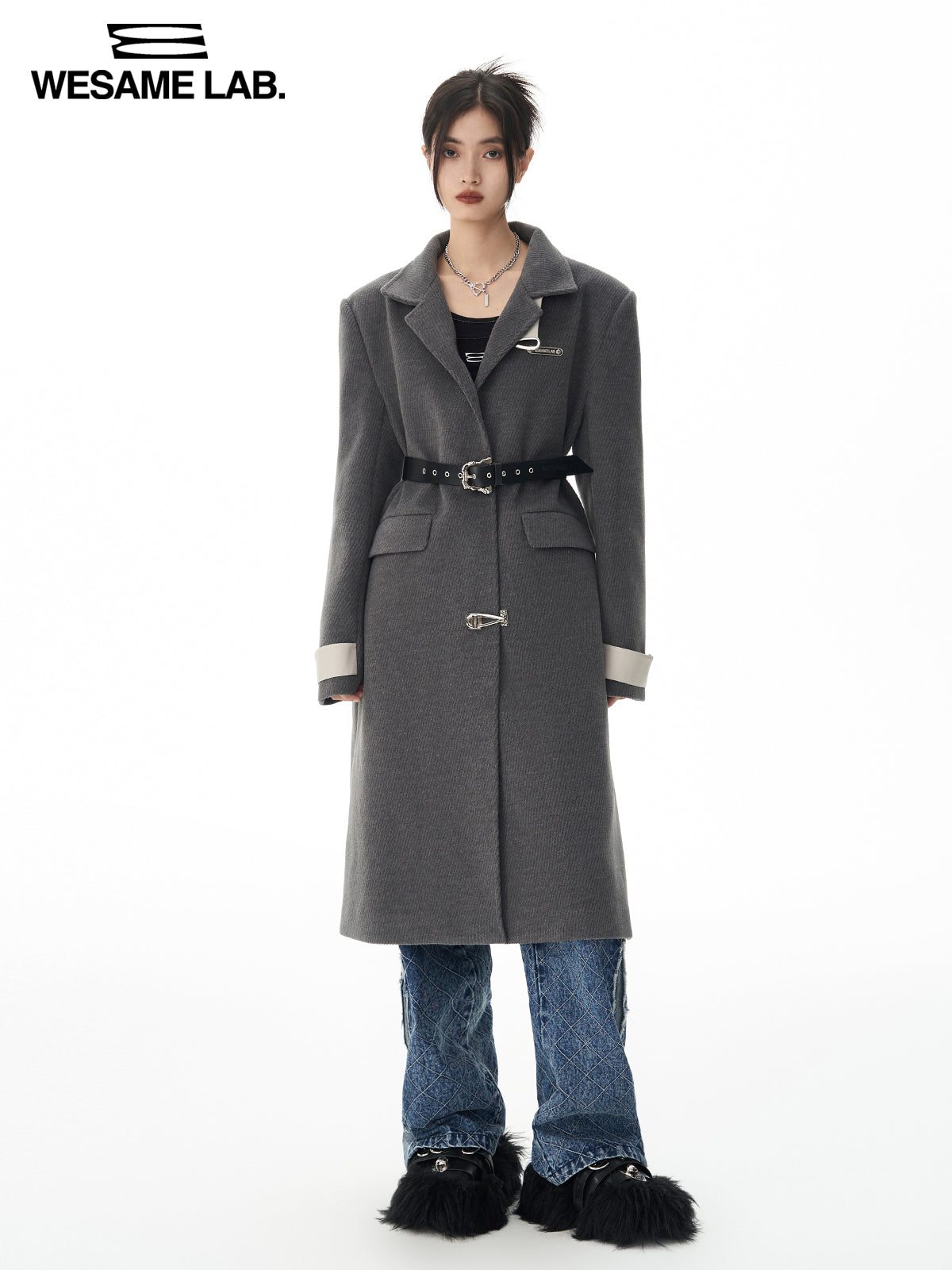 Nichi vintage bi-coloor long-coat