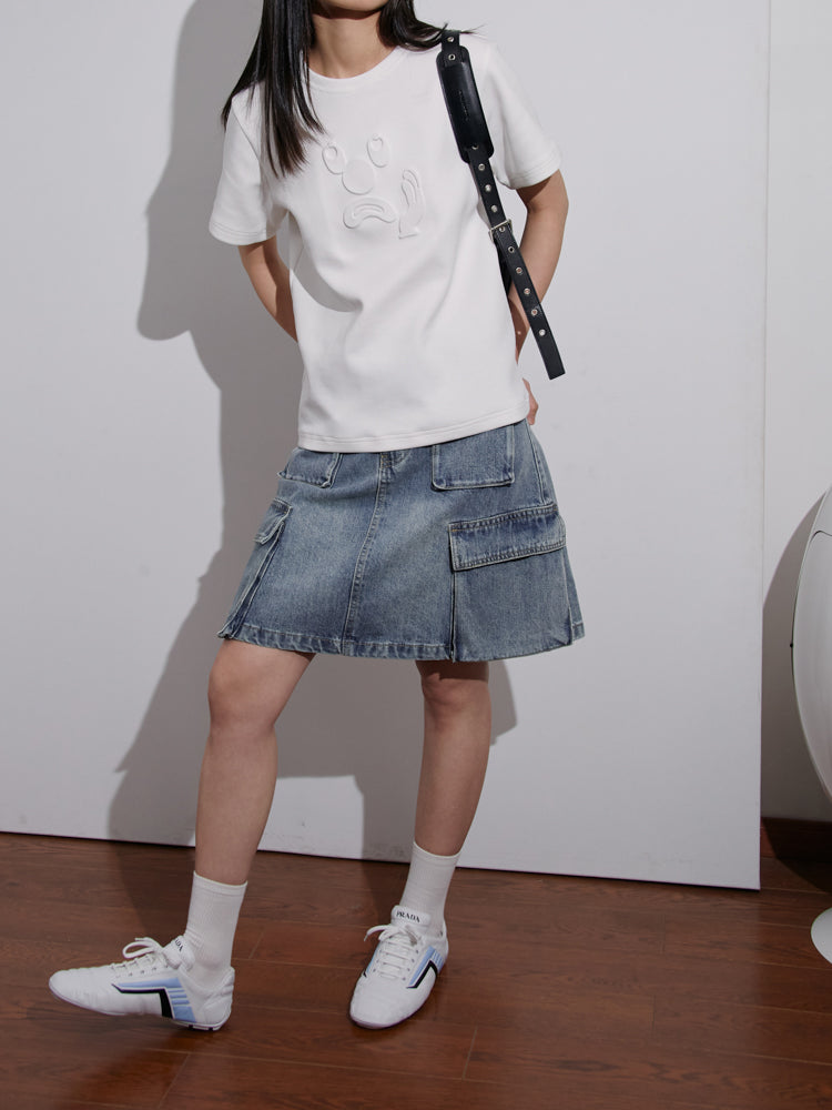 Denim Short Casual Pocket Skirt