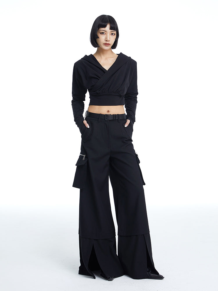 Side-Pocket Wide-leg Handsome Cool Pants