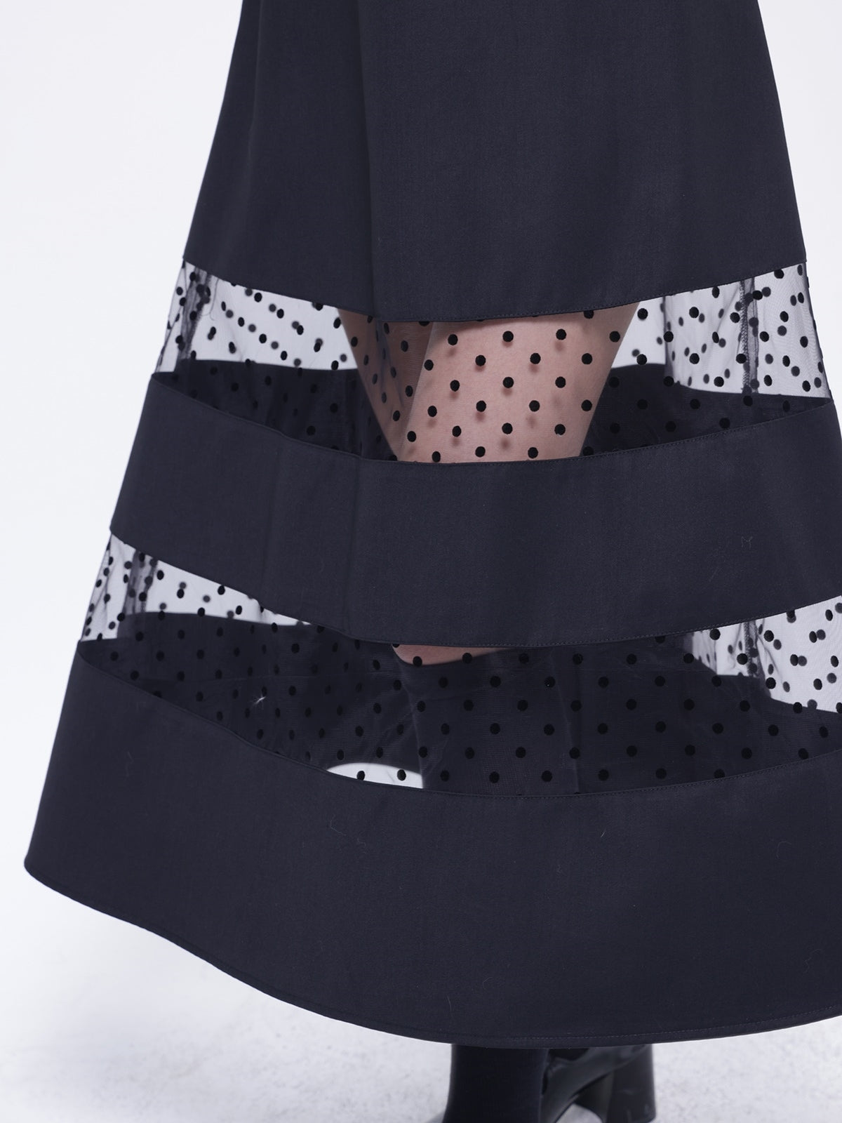 A-line Panel-skirt Dot One-piece