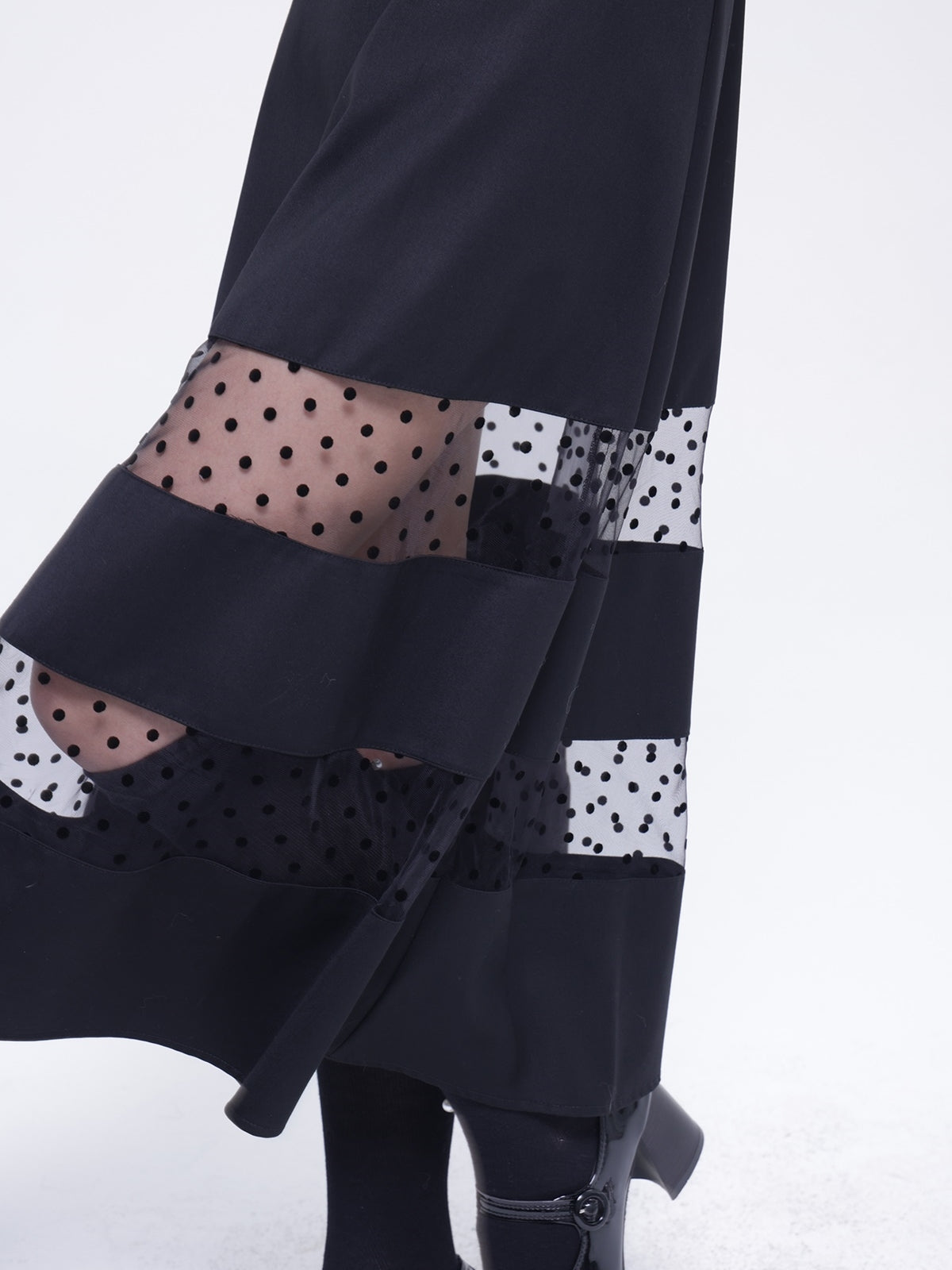 A-Line Pannel-Skirt Dot One-pièce