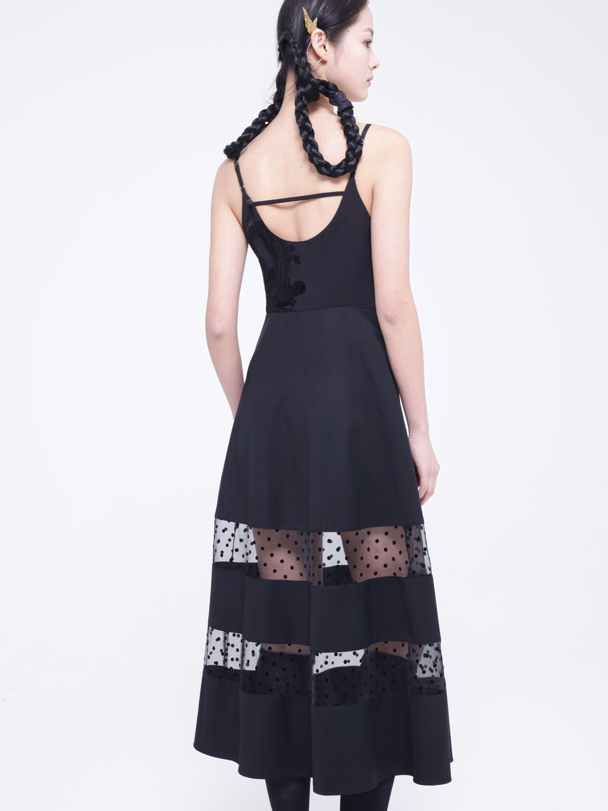 A-Line Pannel-Skirt Dot One-pièce