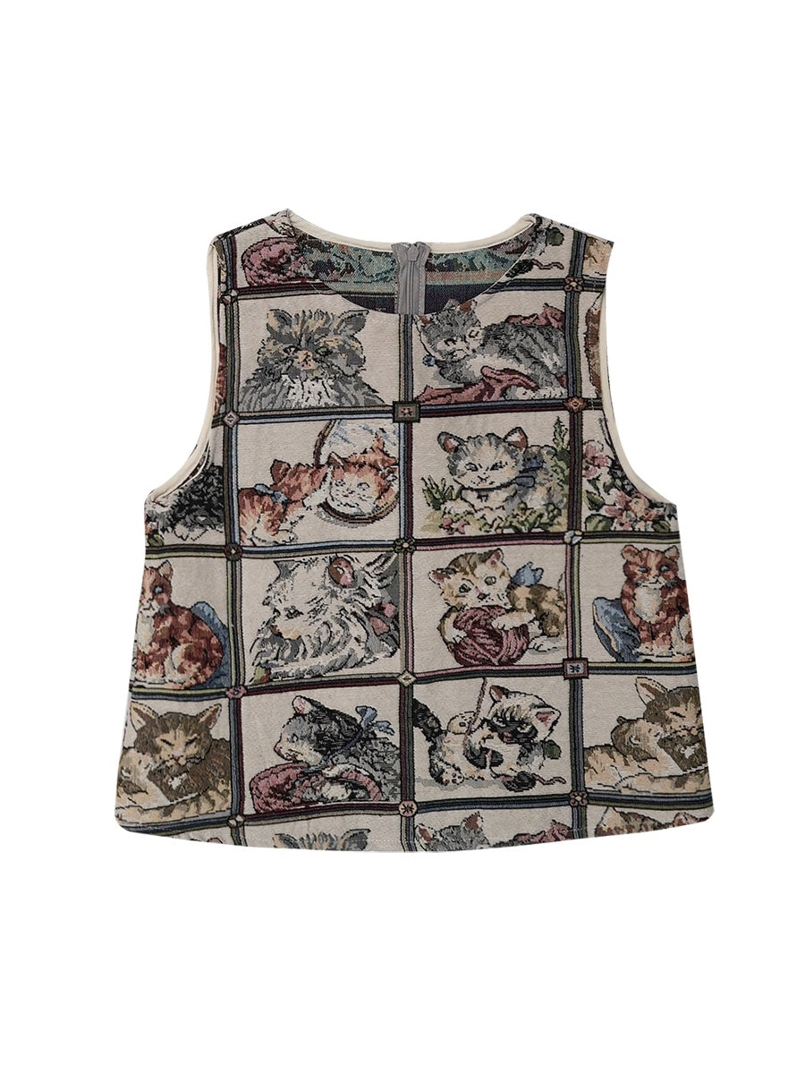 Cat Animal Retro Vest