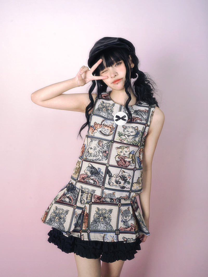 Cat Animal Retro Vest