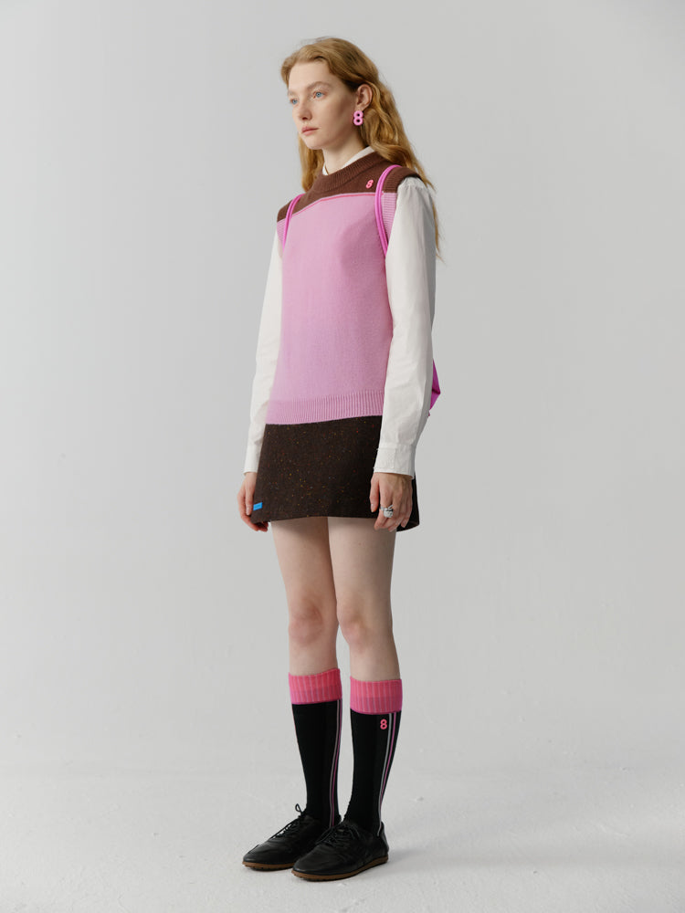 Bi-Color Retro Knit Vest