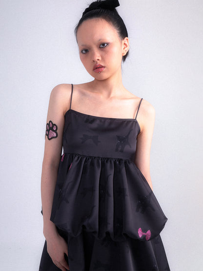 Ribbon Satin Balloon Camisole Skirt