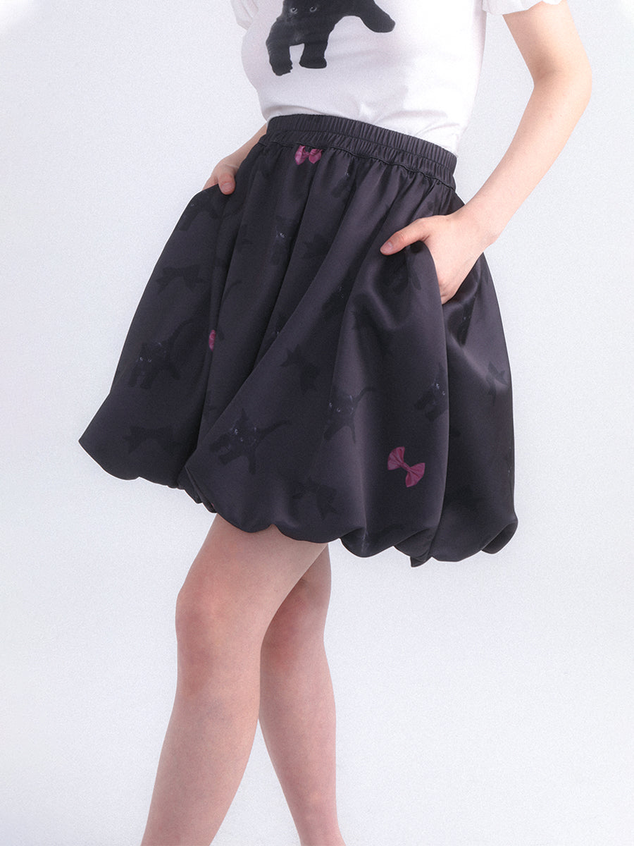 Ribbon Satin Balloon Camisole Skirt