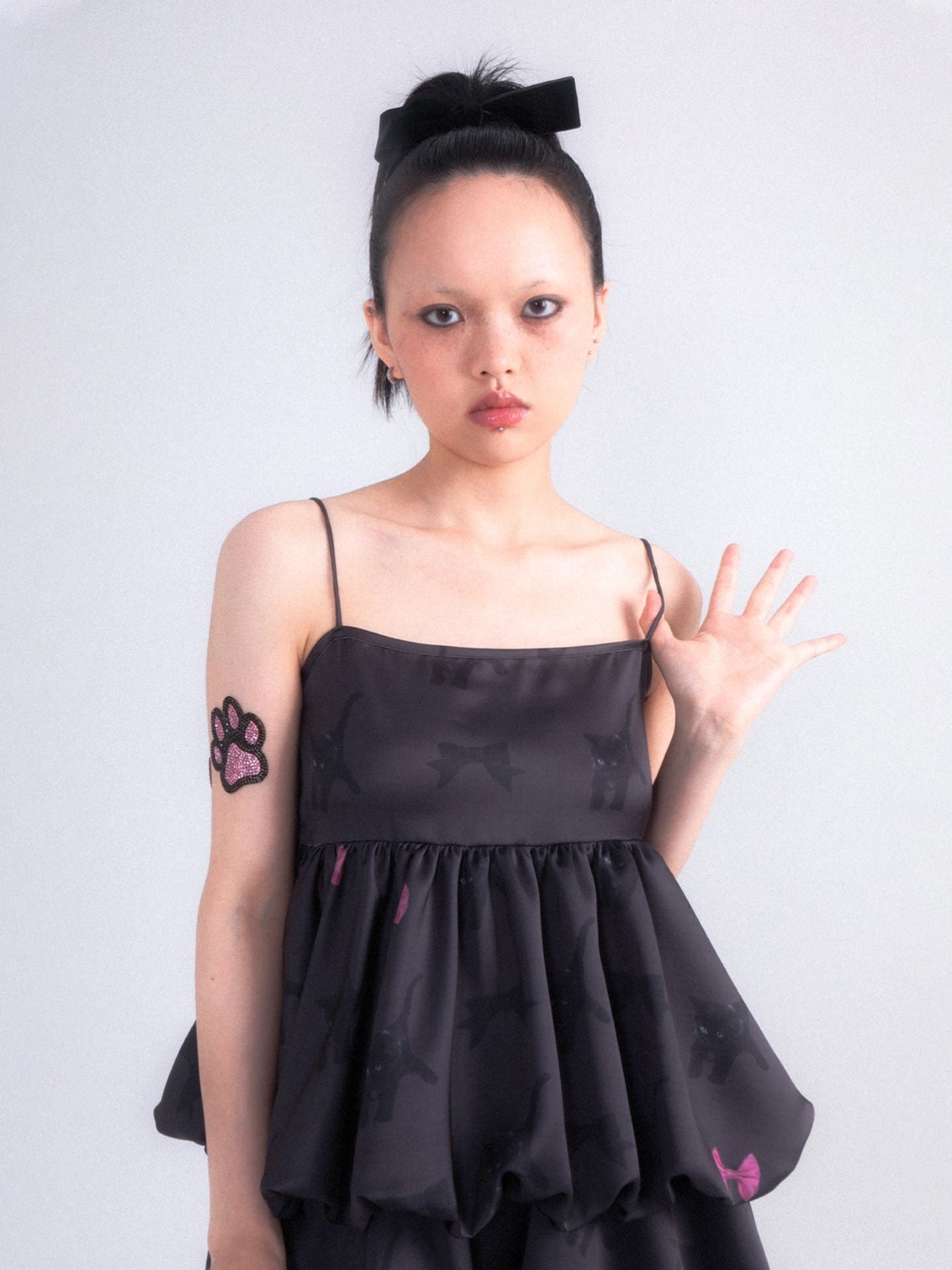 Ribbon Satin Balloon Camisole Skirt