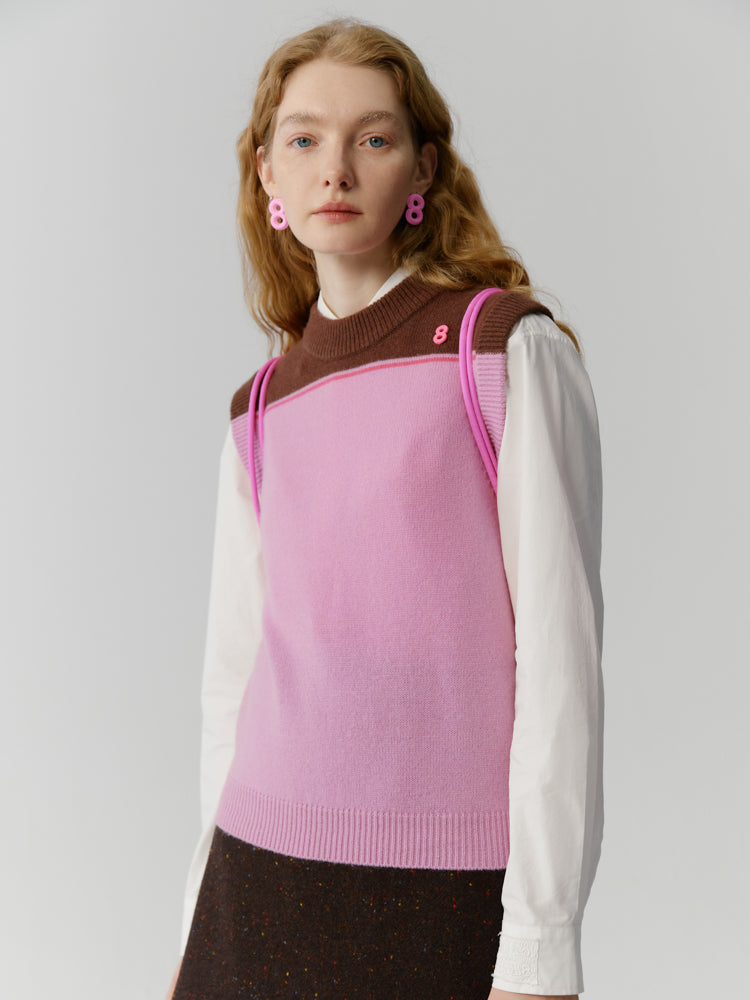 Bi-Color Retro Knit Vest