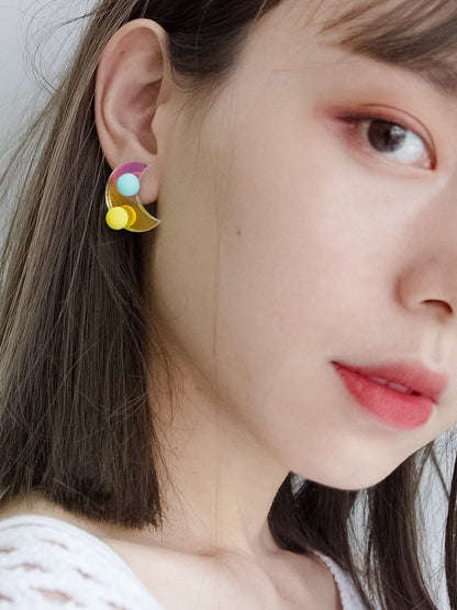 Streaming Light Star And Moon Earrings