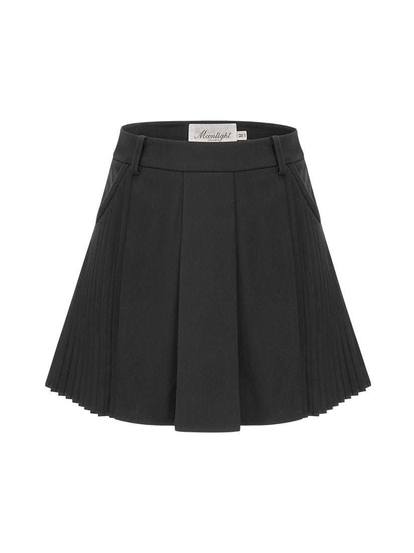 Pleats Short Girly Casual Skirt