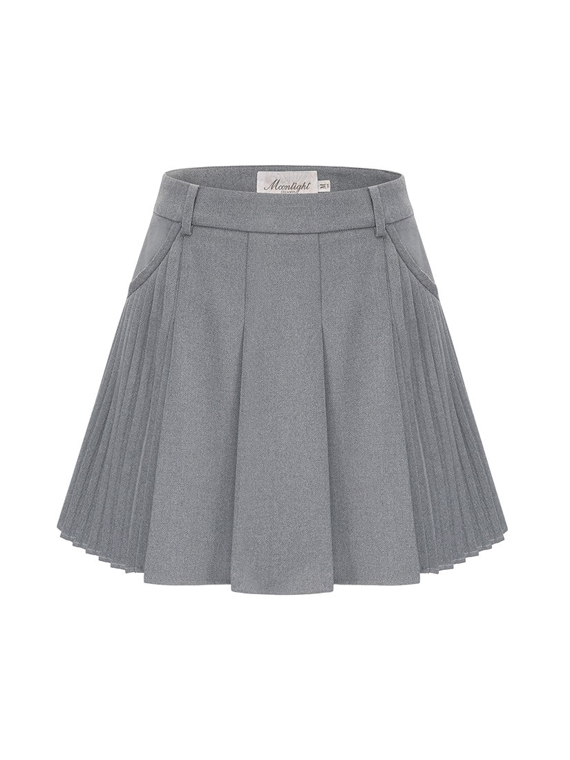 Pleats Short Girly Casual Skirt