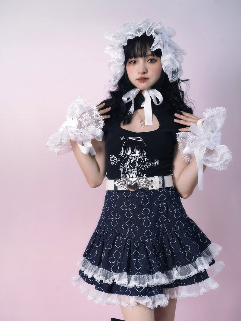 Lolita Lace Cut Nichi T-shirt