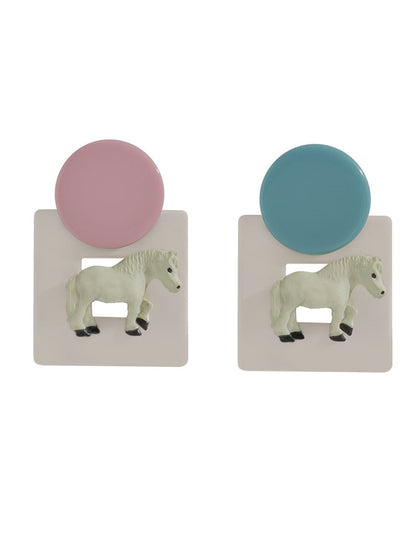 Pony Stud Earrings