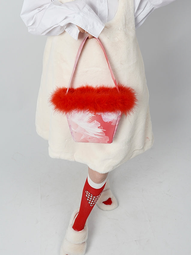 FUR SHOULDER HAND BAG